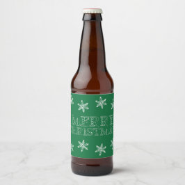 Etiqueta Para Botella De Cerveza Patrón de copo de nieve de Chalk