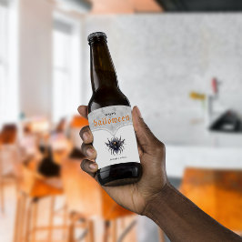 Etiqueta Para Botella De Cerveza Patrón de damasco de la fiesta gótica de Halloween