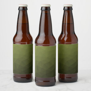 Etiqueta Para Botella De Cerveza Patrón de malla geométrica del gradiente de oliva 
