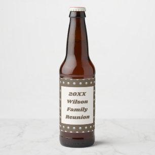 Etiqueta Para Botella De Cerveza Patrón elegante de punto de polka plateado para Re
