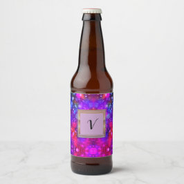 Etiqueta Para Botella De Cerveza Patrones de Monograma Elegantes y Modernos para Fi