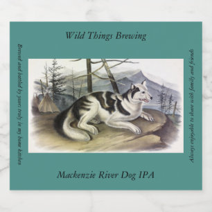 Etiqueta Para Botella De Cerveza Perro hare-indio (perro del río Mackenzie) de Audu