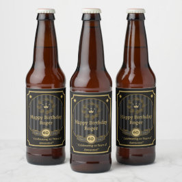 Etiqueta Para Botella De Cerveza Personaliza Feliz Cumpleaños a un Amigo Detallado