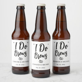 Etiqueta Para Botella De Cerveza Personaliza la recepción de la boda I Do Brews
