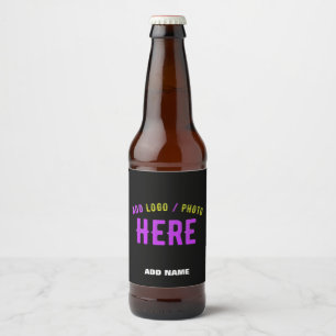 ETIQUETA PARA BOTELLA DE CERVEZA PERSONALIZABLE MODERNO ESTILO NEGRO VERIFICADO MAR