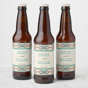Etiqueta Para Botella De Cerveza Personalizado boda tribal boho del sudoeste
