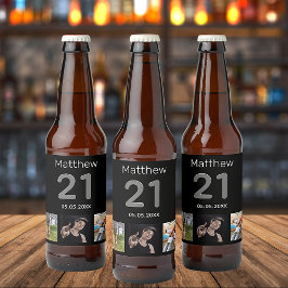 Etiqueta Para Botella De Cerveza personalizado de 21 años de edad monólogo fotográf