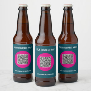Etiqueta Para Botella De Cerveza Personalizado de código QR Mensajes de texto y eti
