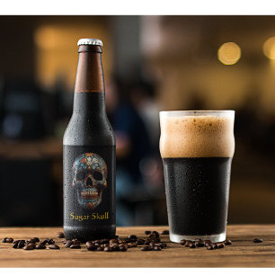 Etiqueta Para Botella De Cerveza personalizado del Día de la Calavera Muerta