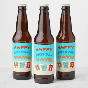 Etiqueta Para Botella De Cerveza Personalizado del Fiesta de Birthday Beach