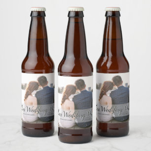 Etiqueta Para Botella De Cerveza Personalizado Nuestra foto del día de la boda