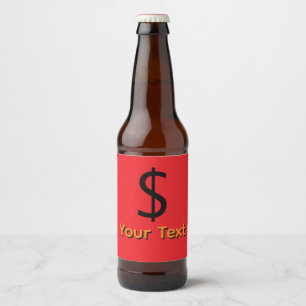 Etiqueta Para Botella De Cerveza Personalizar botella de cerveza con signo de dólar