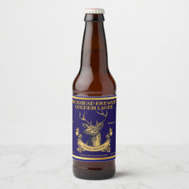 Etiqueta Para Botella De Cerveza Personalizar Cabeza de Ciervo Rústico Detalle de C