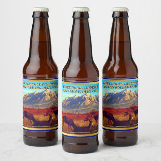Etiqueta Para Botella De Cerveza Personalizar Cerveza Casera Ciervo de Montaña Rock