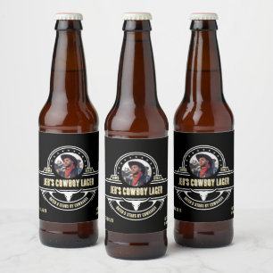 Etiqueta Para Botella De Cerveza Personalizar Cowboy Ale Lager