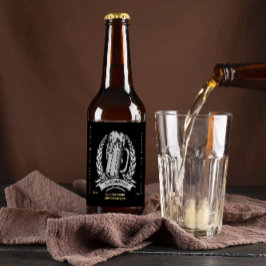Etiqueta Para Botella De Cerveza Personalizar Vintage Profesional Negro