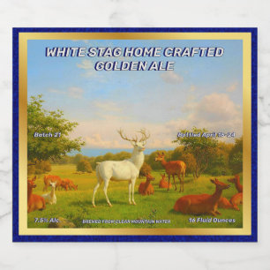 Etiqueta Para Botella De Cerveza Personalizar White Stag Hogar Artesanado Golden Al