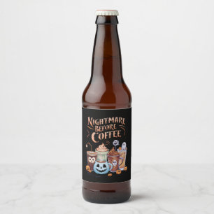 Etiqueta Para Botella De Cerveza Pesadilla antes del café Pumpkin Spice Halloween