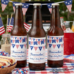 Etiqueta Para Botella De Cerveza ¡Petardo en camino! Baby Shower del 4 de julio