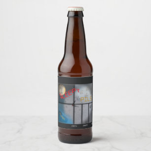 Etiqueta Para Botella De Cerveza Pils soñolientos, nombre y estilo