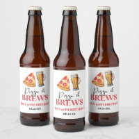 Pizza y fiesta de cumpleaños de la copa de cerveza