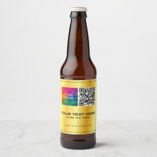 Etiqueta Para Botella De Cerveza Plantilla de código QR de foto personalizada o log