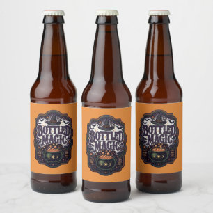 Etiqueta Para Botella De Cerveza Poción de Bruja Clásica de Halloween Embrujo Embot