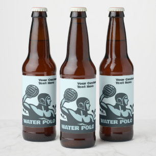 Etiqueta Para Botella De Cerveza Polo Acuático Texto Personalizado