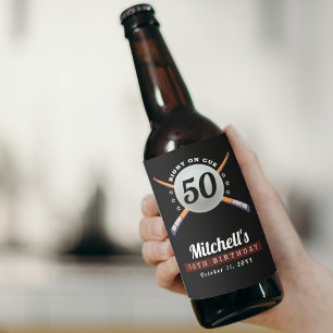 Etiqueta Para Botella De Cerveza Pool Billiards 50ª fiesta de cumpleaños Black