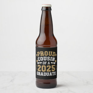 Etiqueta Para Botella De Cerveza Primo Orgulloso De La Graduación Familiar De Un Gr