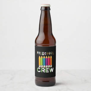 Etiqueta Para Botella De Cerveza Profesora de arte de la tripulación de preescolar