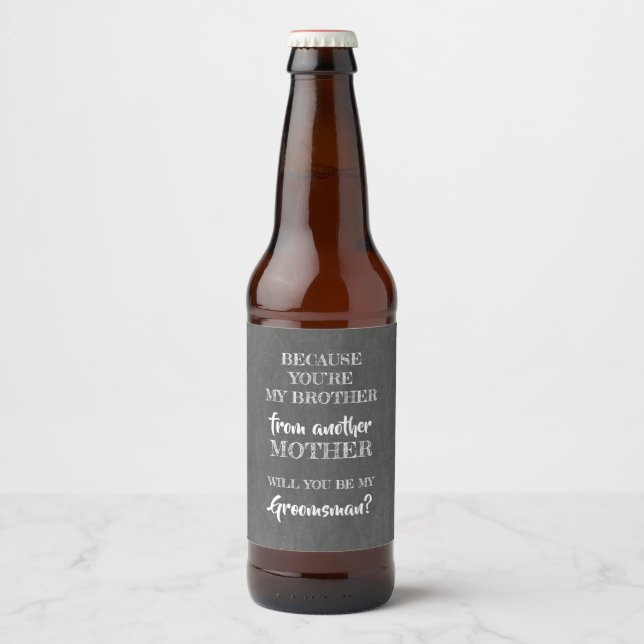 Etiqueta Para Botella De Cerveza Propuesta de Groomsman (Anverso)