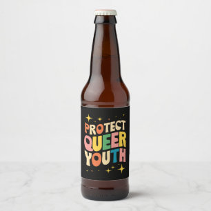 Etiqueta Para Botella De Cerveza Proteger a la juventud queer Proteger a los niños 