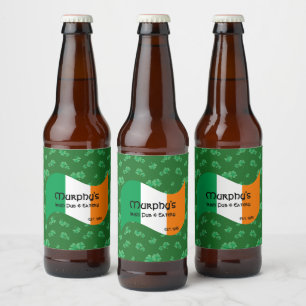 Etiqueta Para Botella De Cerveza Pub & Comedor Personalizado Bandera Irlandesa Tréb