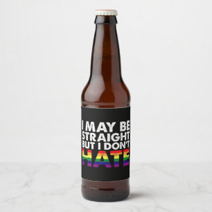 Etiqueta Para Botella De Cerveza Puede que sea heterosexual pero no odio a la comun