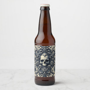 Etiqueta Para Botella De Cerveza Punk barroco - Pilar del cráneo gótico