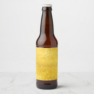 Etiqueta Para Botella De Cerveza PURO ORO Patrón de brillo + tu texto / foto
