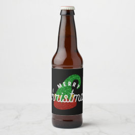 Etiqueta Para Botella De Cerveza Purpurina Elf Gorra