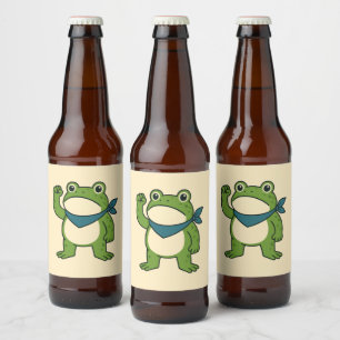 Etiqueta Para Botella De Cerveza Ranas Contra el Fascismo Protesta de Rana de Portl