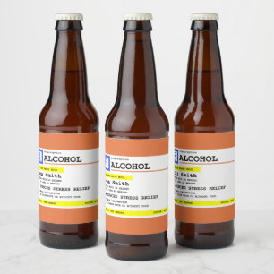 Etiqueta Para Botella De Cerveza Receta personalizada Alcohol cómico