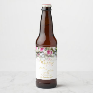 Etiqueta Para Botella De Cerveza Regalo de boda - Novia con ramo de flores de boda