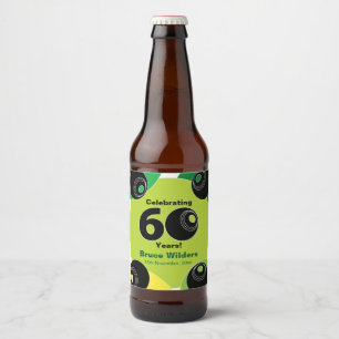 Etiqueta Para Botella De Cerveza Regalo de fiesta de bolos sobre césped por 60 cump