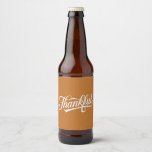 Etiqueta Para Botella De Cerveza Regalo de Otoño de Acción de Gracias Agradecido Vi