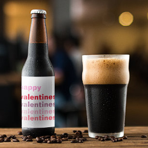 Etiqueta Para Botella De Cerveza Regalo de San Valentín moderno y colorido
