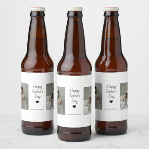 Etiqueta Para Botella De Cerveza Regalo del Día del Padre con fotos y nombres de ni