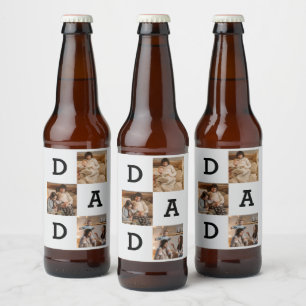 Etiqueta Para Botella De Cerveza Regalo del Día del Padre para papá - collage de fo