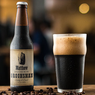 Etiqueta Para Botella De Cerveza Regalos para Padrinos - Favor de Boda Rústico Occi