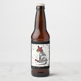 Etiqueta Para Botella De Cerveza Reproducir duro, en blanco