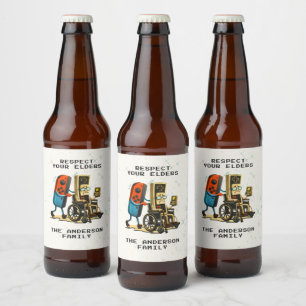 Etiqueta Para Botella De Cerveza Respeta a tus mayores Control de juegos Retro dive