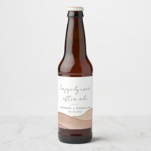 Etiqueta Para Botella De Cerveza Resumen de la acuarela de Boho Feliz Nunca Despu